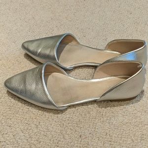 Silver ballet flats